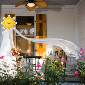 White Wedding Veil with Comb - One Layer - Cathedral Length - Never Used